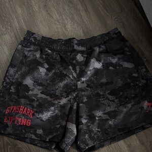 Gymshark Men's mesh Black and Gray Camo Athletic Shorts